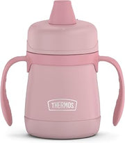 THERMOS Kids Stainless Steel Sippy Cup with Handles, 7 Ounces, Pastel Rose