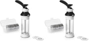 Good Grips 14-Piece Cookie Press Set by OXO – 100 (Pack of 2), Plastic, Negro, Pack of 2, Model 1257580V5