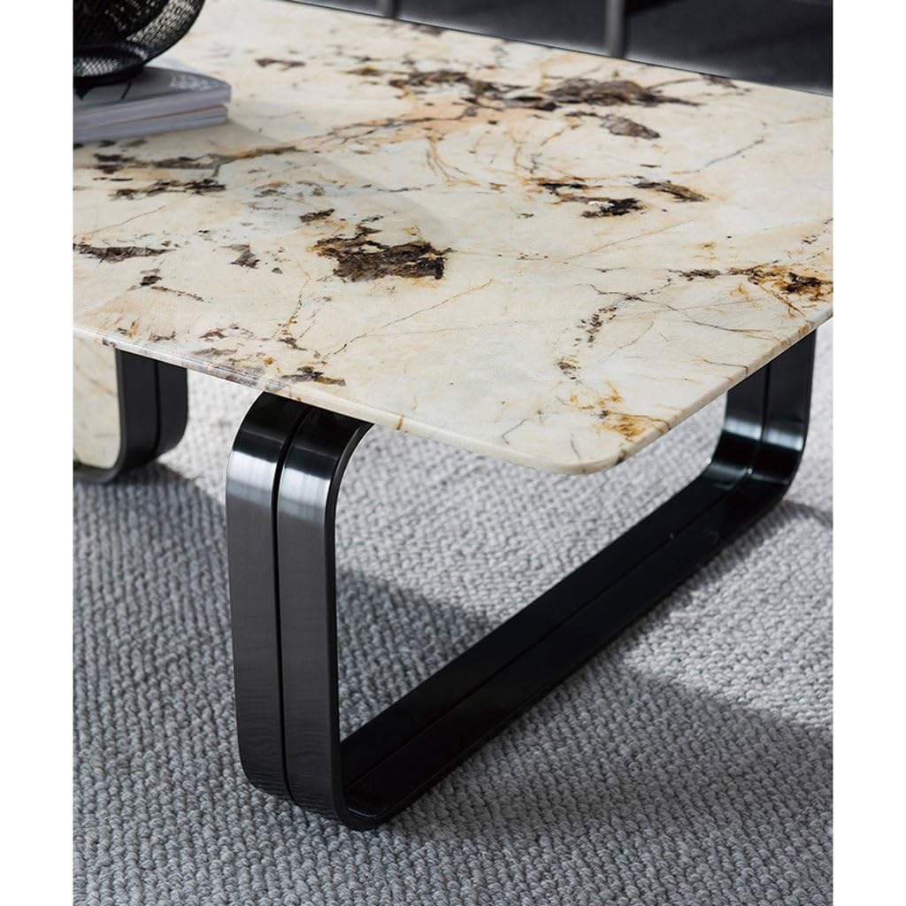 Mesa para Centro De Sala Marble Base Coffee Table Modern Apartment Simple Coffee Table Side Table Villa Living Room End Table Coffee Table by JOYNOW – 140cm, Acacia, Model 5744