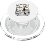 Vintage Oak Street Beach Chicago Design PopSockets PopGrip for MagSafe