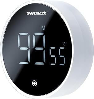 Westmark Round Timer - Digital Timer with Magnet, Adjustable up to 99 Minutes 55 Seconds, Ideal as a Kitchen Clock or Timer during Sports - Mute and Acoustic Alarm