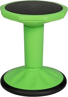 Flash Furniture Kids 16 in Stool with Non-Skid Bottom, Green | For Classroom And Home, Fixed Height, Flexible