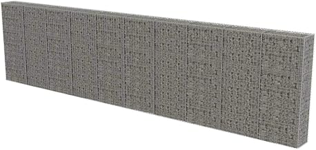 vidaXL vidaXL Gabion Wall with Covers Galvanized Steel Garden Fence Wall Multi Sizes