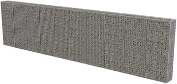 vidaXL vidaXL Gabion Wall with Covers Galvanized Steel Garden Fence Wall Multi Sizes