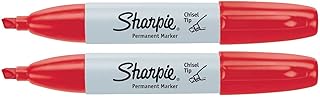 Sharpie Permanent Marker, Chisel Tip, Red, 2 Markers per order (38283)
