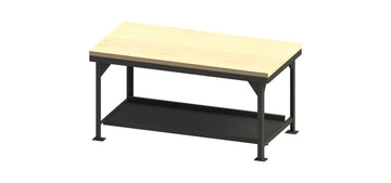 Workbench with Maple top by Durham – One Size, Steel, Gray, Model HDWB-MT-3672-95