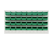 QUANTUM STORAGE SYSTEMS Green / 7-1 /3" x 4-1/8" x 3" (Bin Size) / Oyster White Panels Storage Racks
