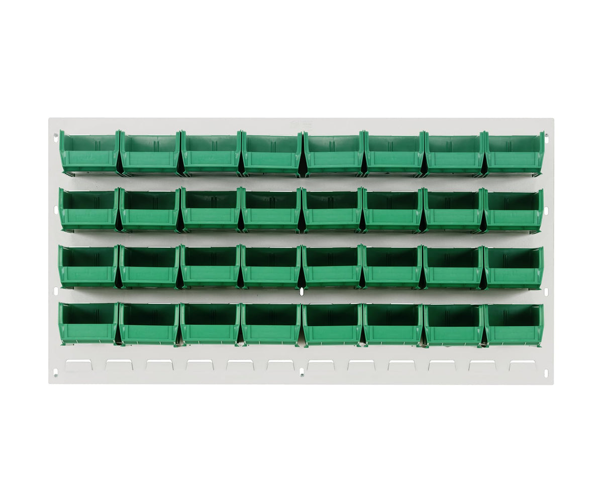 QUANTUM STORAGE SYSTEMS Green / 7-1 /3" x 4-1/8" x 3" (Bin Size) / Oyster White Panels Storage Racks