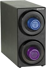 SLR-S-2BT Two Section Countertop Cup Dispensing Cabinet, 8 oz. to 44 oz. Cups, Black Polystyrene, 16-1/4" H x 8" W x 23" D