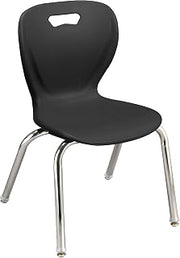 Learniture Shapes Series Stacking School Chairs with Contoured Seats, Heavy-Duty Plastic Stacking Classroom Chairs, 16"H, Set of 20, Black