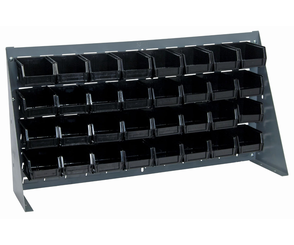 QUANTUM STORAGE SYSTEMS Black / 19" H x 36" W x 8" D / 6" L x 5" W x 3" H 32 Ultra Black Bins Storage Racks