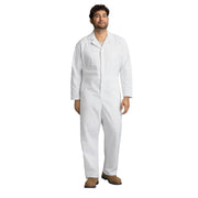Men's Twill Action Back Coverall by Red Kap – Large, Polycotton, White, Model CT16WH RG L