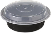 16 OZ Microwaveable Black base with Clear Lid 150 CT [Kitchen]