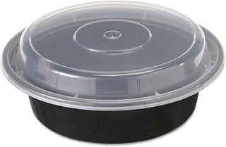 16 OZ Microwaveable Black base with Clear Lid 150 CT [Kitchen]