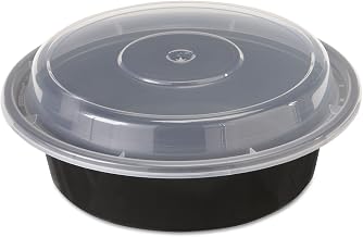 16 OZ Microwaveable Black base with Clear Lid 150 CT [Kitchen]