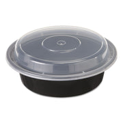 16 OZ Microwaveable Black base with Clear Lid 150 CT [Kitchen] by Newspring – Plastic, Black, Pack of 150, Model NC718B
