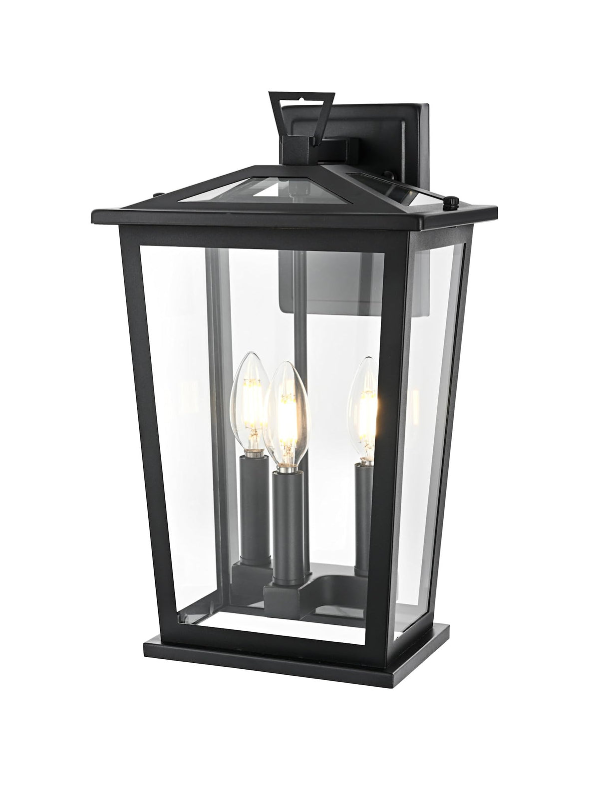 Berks Three Light Outdoor Wall Sconce Black by Lighting Design – Iron, Black, Model OD333W16BK