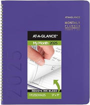 AT-A-GLANCE 2025 Planner, Monthly, 9” x 11”, Large, Contemporary, Purple (70250X1425)