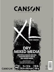 Canson XL Series Sand Grain Dry Mixed Media Pad, 9" x 12", Grey, 98 lb. (160gsm), 40 Sheets/Pad