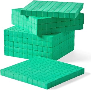 hand2mind Green Foam Base Ten Blocks Flats Set, Set of 10