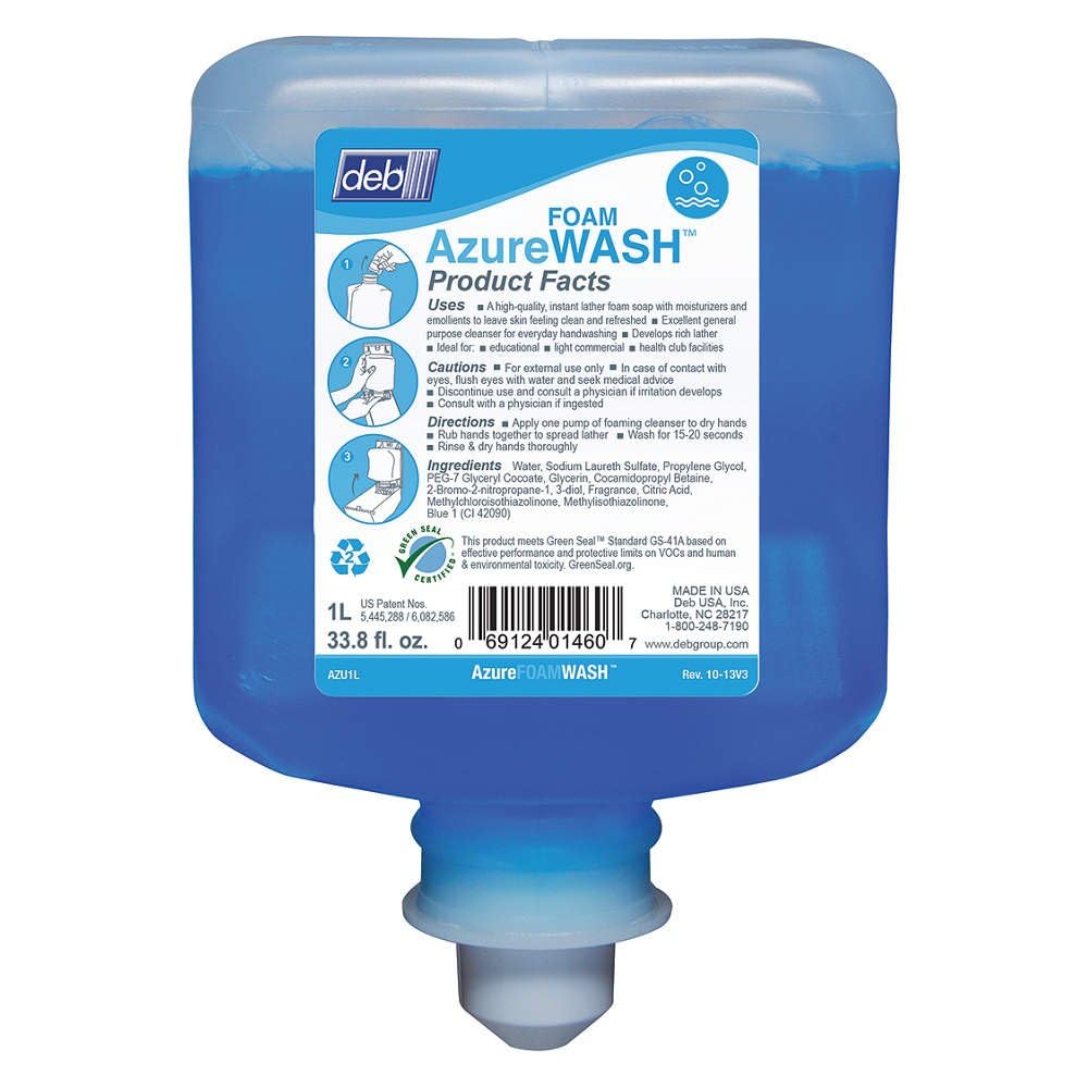 Deb Group Refresh Azure Foam Hand Cleanser by Stoko – 33.8 Fl Oz (Pack of 6), Pack of 6