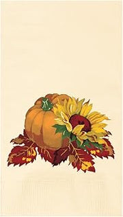 Hoffmaster 831215 Fall Bounty Ecru Printed Dinner Napkin, 2-Ply, 1/8 Fold, 15" Width x 17" Length (4 Packs of 250) (Pack of 1000)