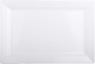 Elite Global Solutions D7511RC-W Rectangular Plate, 11" x 7 1/2" x 1" h., Melamine, White (Pack of 6) | Dishwasher safe, Shatterproof, Restaurant service, Great for Entrees, Salads, Desserts and Appetizers