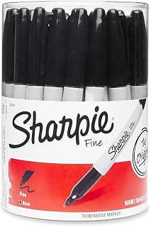Sharpie SAN35010-A1 Fine Point Marker, Canister, Black (Pack of 36)