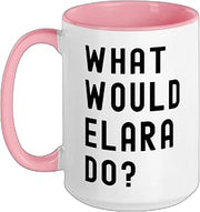 What Would Elara Do? Ceramic Mug, Pink/White, 15oz