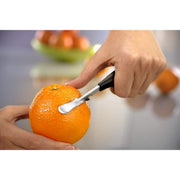 Orange peeler, MELANSINA, 13730 by GEFU – 16 x 3.5 x 2 cm, Stainless Steel, Black,Silver, Model GF13730