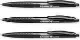 Schneider Suprimo Ballpoint Pen with Rubber Grip & Medium Tip, Black 3 Pack | Retractable, Refillable, Smooth Everyday Writing, Waterproof ISO-Certified Ink, Document Proof, Ideal for Office, Work, Home