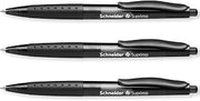 Schneider Suprimo Ballpoint Pen with Rubber Grip & Medium Tip, Black 3 Pack | Retractable, Refillable, Smooth Everyday Writing, Waterproof ISO-Certified Ink, Document Proof, Ideal for Office, Work, Home