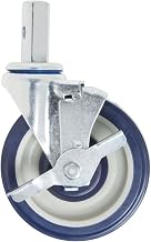 HUBERT Swivel Caster Blue Polyurethane Cross-Drilled Stem - 5"Dia