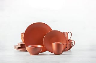 Fortessa Heirloom Stoneware, 16 Piece Dinnerware Set (Service for 4), Terracotta