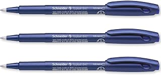 Schneider Topball 847 Rollerball Pen 0.5mm Smooth Writing Blue Pack of 3 | 0.5mm Writing Line, Smooth Rolling Tip, Recycled Plastic Barrel, For Home, Work & Office Use