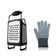 Cut-Resistant Glove with 4 Blade Box Grater by Microplane – 1 Count (Pack of 1), Stainless Steel, Black