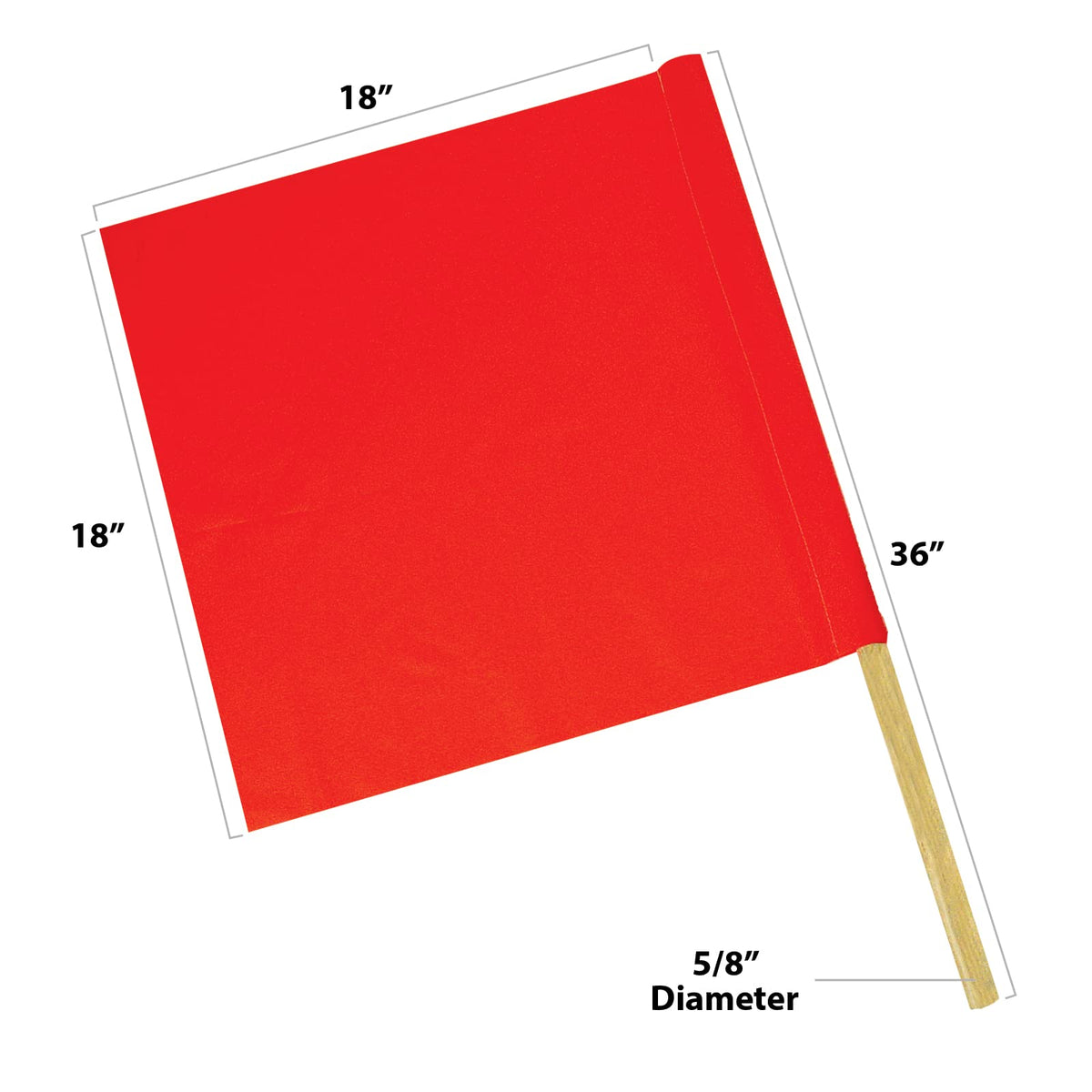 National Marker SAF-T-Flag - Red/Orange by NMC – 18 inches x 18 inches with a 30-inch handle, Plastic, Red/Orange, Model STF1
