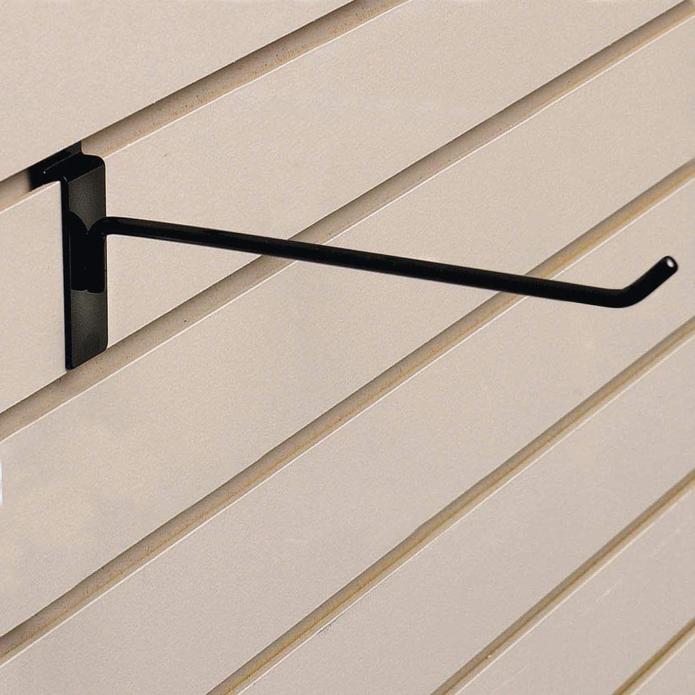 8" Black Slatwall Hook by HUBERT – Commercial Grade