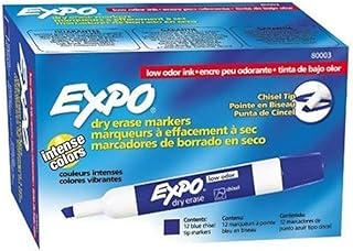 EXPO Chisel Tip Dry Erase Marker, Blue, Pack of 144