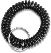 CONTROLTEK Wrist Key Coil Key Organizers, Black, 12/Pack