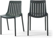 Meridian Furniture 55012Green-C Marilla Collection Modern | Contemporary Outdoor Patio Dining Chair with Polypropylene Plastic, Stackable, Weather Resistant, Contemporary Design, Green, Set of 2,