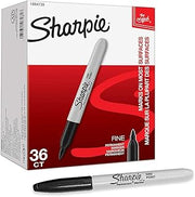 Sharpie Permanent Marker Fine Point,Fine Point Black Permanent Marker Quick Drying/Waterproof - 36 Count (1 Pack)