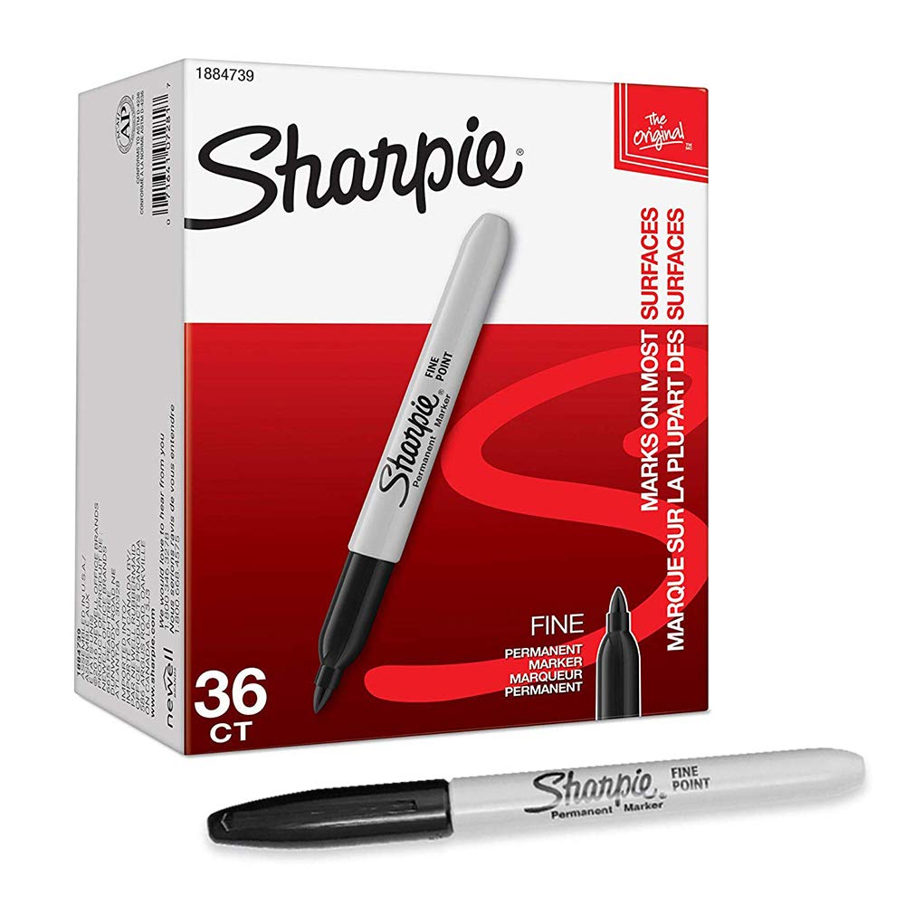Permanent Marker Fine Point by Sharpie – 1 Count (Pack of 36), Metal, Black, Pack of 36, Model 190904