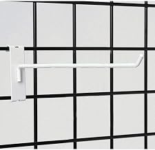 White Wire Grid Wall Hooks 12"