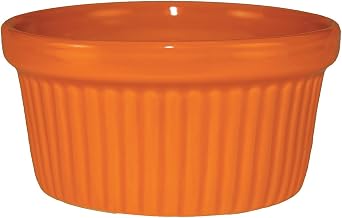 Ceramic Fluted Ramekin, 4 oz, Orange