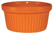 Ceramic Fluted Ramekin by International Tableware – 4 oz, Ceramic, Orange, Model RAMF-4-O