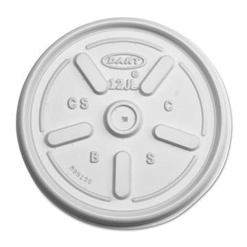 White Vented Lid (Case of 1000) by DART – 12 oz, 12.0 ounces, Plastic, white, Pack of 1000