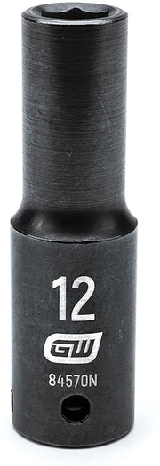 39 Piece 1/2" Dr Standard/Deep Impact Metric Socket Set by GEARWRENCH – Metric, Chrome Molybdenum Steel, Black, Model 84948N