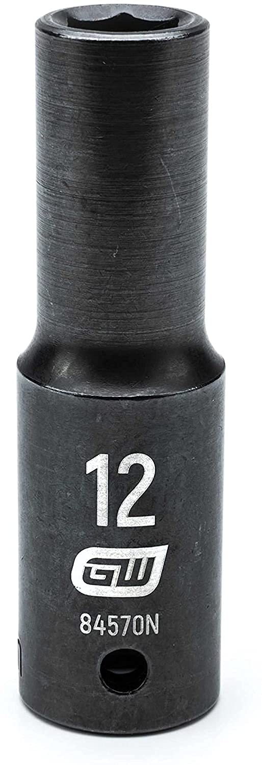 39 Piece 1/2" Dr Standard/Deep Impact Metric Socket Set by GEARWRENCH – Metric, Chrome Molybdenum Steel, Black, Model 84948N