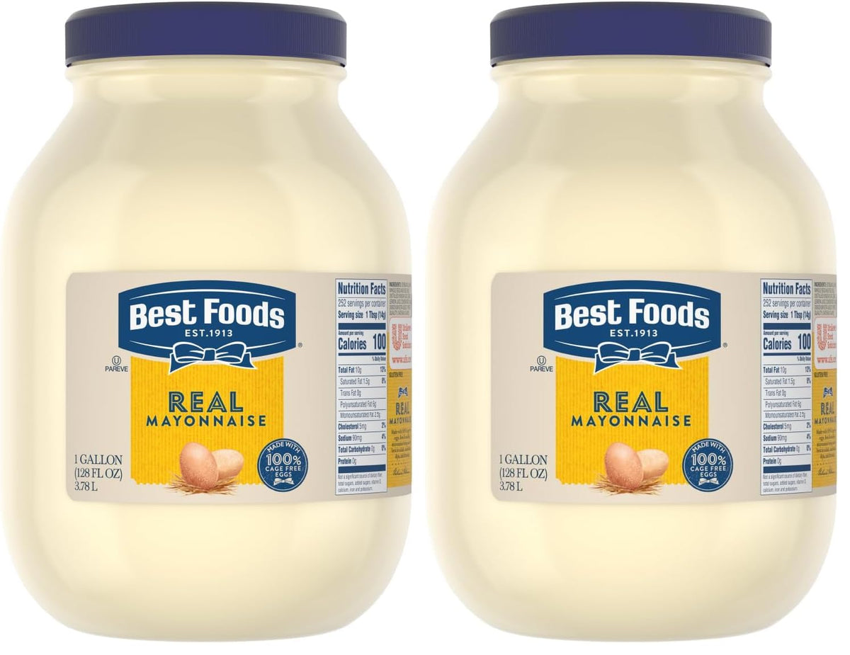 Best Foods 128 Fl Oz (Pack of 2) / Real / Off white Mayonnaise